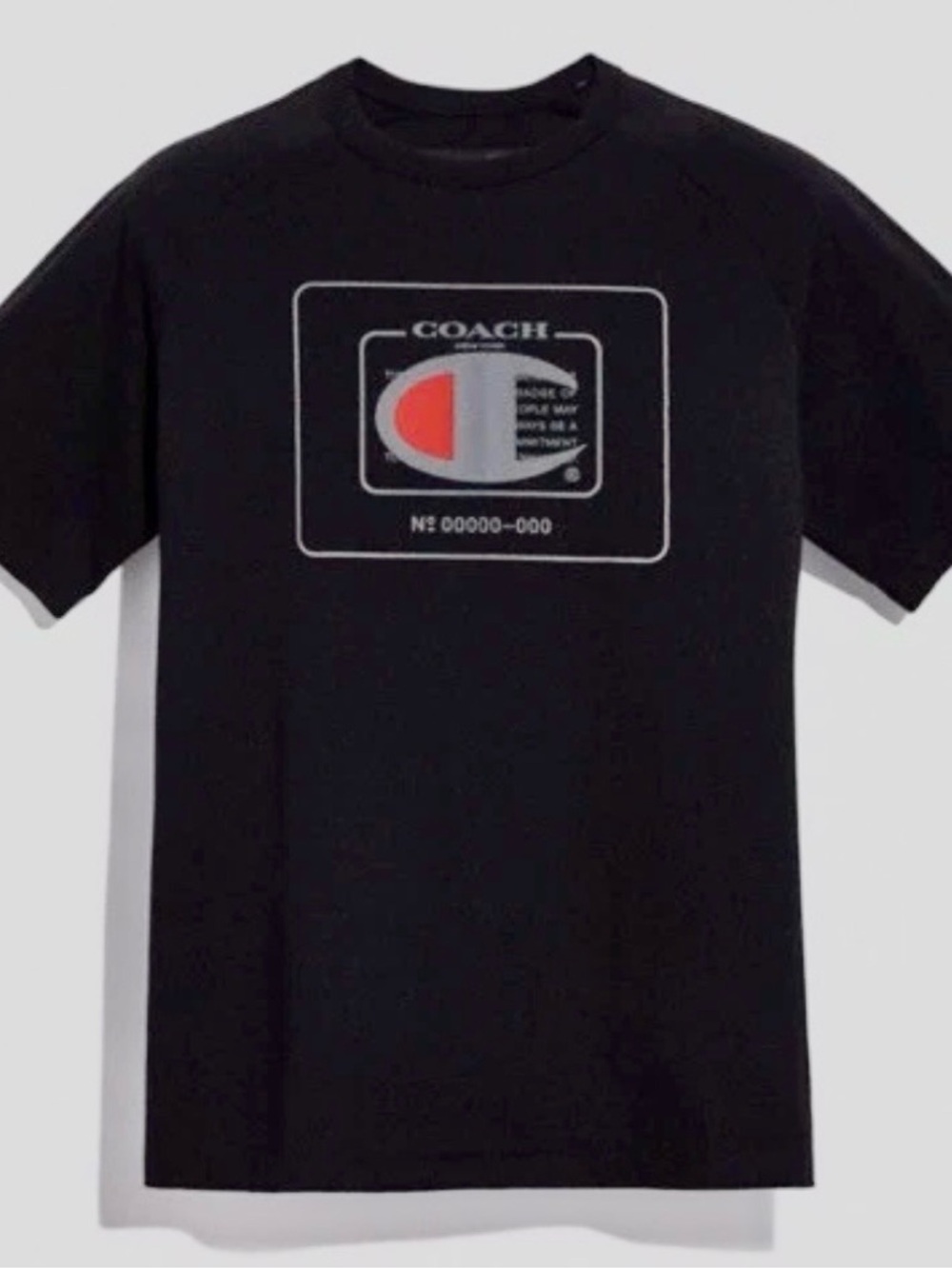 Coach Black Short Sleeve Logo Tee with Red Accent XL